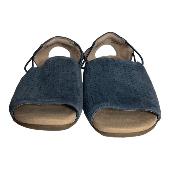 Earth Alder Abra Indigo Suede Perforated Open Toe Comfort Sandals Shoes Sz 6M - Picture 3 of 12